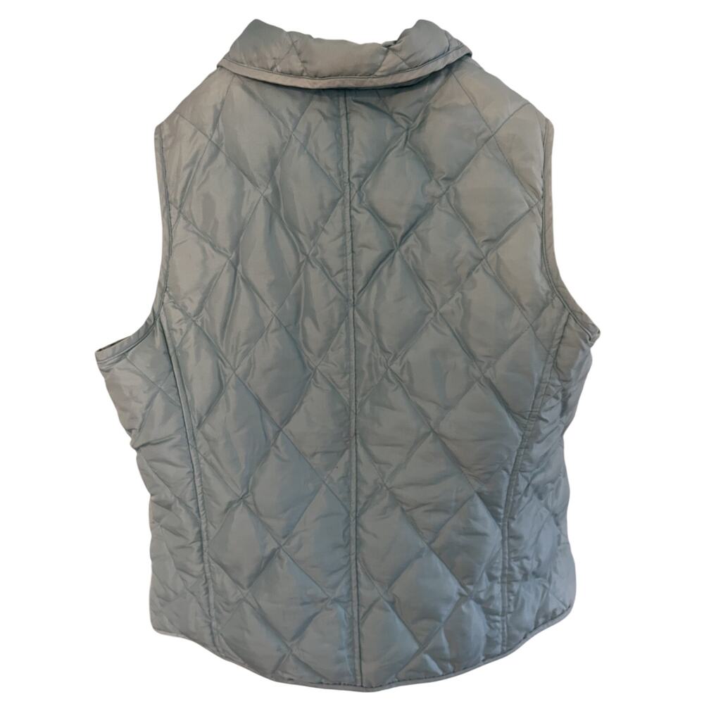 Talbot's Woman Petites xp Blue Quilted Puffer Vest Button Athleisure Preppy